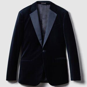 Reiss – Velvet Single-Breasted Blazer Tailored Fit in Navy – 40R (Excellent)